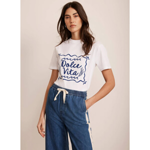 Mint Velvet White Dolce Vita Slogan T Shirt